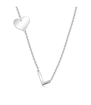 Heart with L Silver Necklace SPE-5744